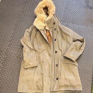 Yves Salomon Brown Faux Fur Coat unisex